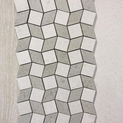 Mozaiki trendy - mozaika cięta z płytki prostokąty i romby