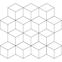 Mozaika sześciokątna (heksagonalna) - wzór 2 3D